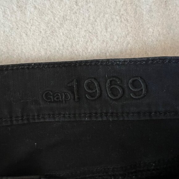 Gap 1969 Women's Stretch Coated Black Biker Legging Jeans Size 32 - Picture 4 of 11